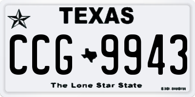 TX license plate CCG9943