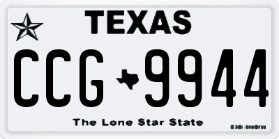 TX license plate CCG9944