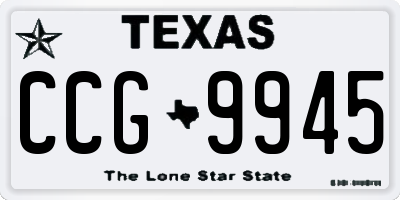 TX license plate CCG9945