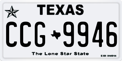 TX license plate CCG9946