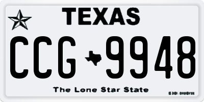 TX license plate CCG9948