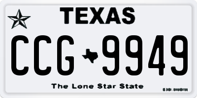 TX license plate CCG9949
