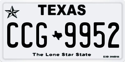 TX license plate CCG9952
