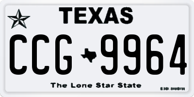 TX license plate CCG9964