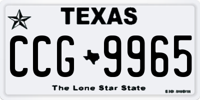 TX license plate CCG9965