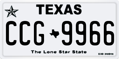 TX license plate CCG9966