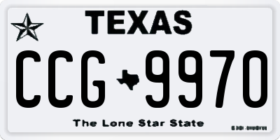 TX license plate CCG9970