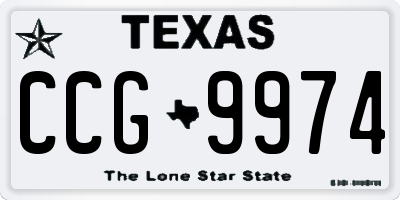 TX license plate CCG9974