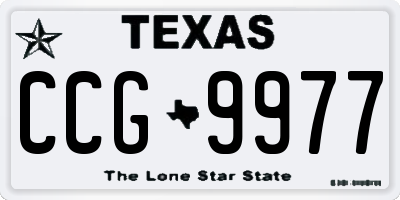 TX license plate CCG9977