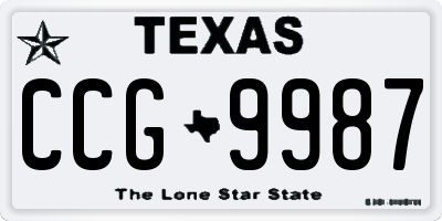 TX license plate CCG9987