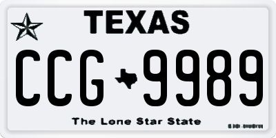 TX license plate CCG9989