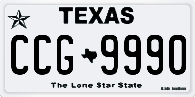 TX license plate CCG9990