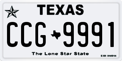 TX license plate CCG9991