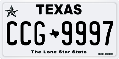 TX license plate CCG9997