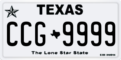 TX license plate CCG9999