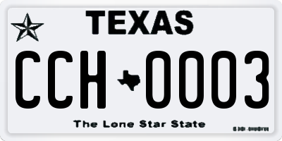 TX license plate CCH0003