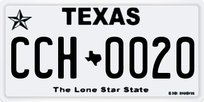 TX license plate CCH0020