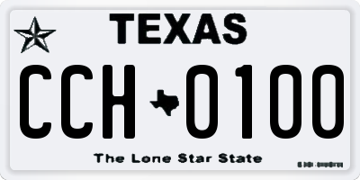 TX license plate CCH0100