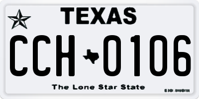 TX license plate CCH0106