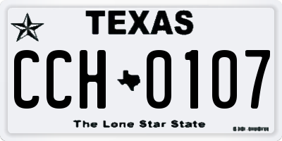 TX license plate CCH0107