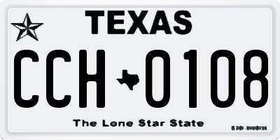 TX license plate CCH0108