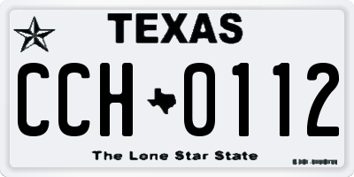 TX license plate CCH0112