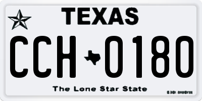 TX license plate CCH0180