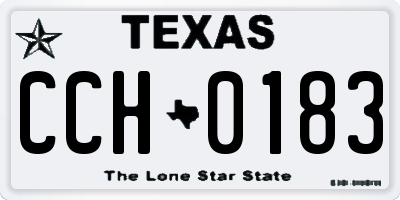 TX license plate CCH0183