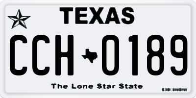 TX license plate CCH0189