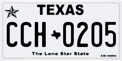 TX license plate CCH0205