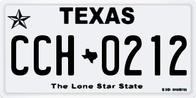 TX license plate CCH0212