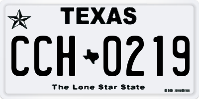 TX license plate CCH0219