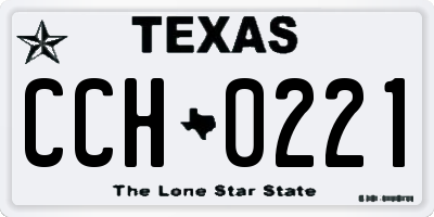 TX license plate CCH0221