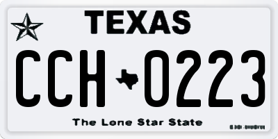 TX license plate CCH0223