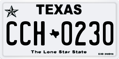 TX license plate CCH0230