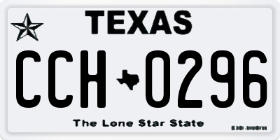 TX license plate CCH0296