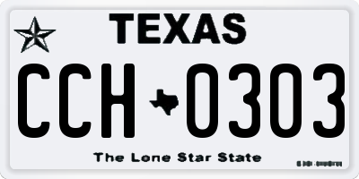 TX license plate CCH0303