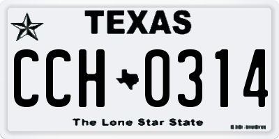 TX license plate CCH0314
