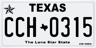 TX license plate CCH0315