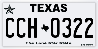 TX license plate CCH0322
