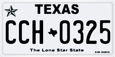 TX license plate CCH0325