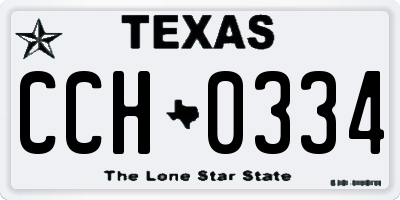 TX license plate CCH0334