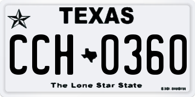 TX license plate CCH0360