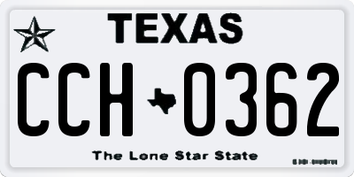 TX license plate CCH0362