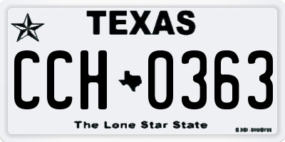 TX license plate CCH0363