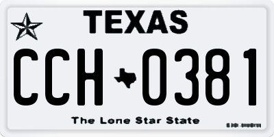 TX license plate CCH0381