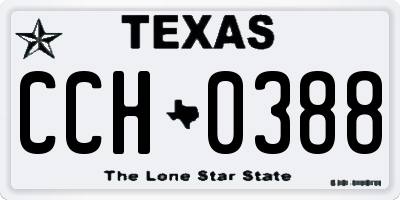 TX license plate CCH0388