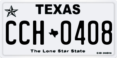 TX license plate CCH0408