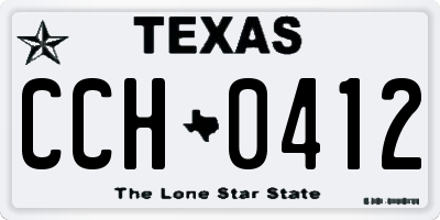 TX license plate CCH0412