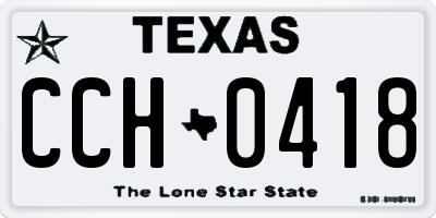TX license plate CCH0418